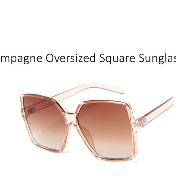 Womens Oversized Champagne Sunglasses Unisex Gradient Hip Hop Shades - Picture 4 of 4